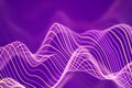 3D Sound waves. Big data abstract visualization. Royalty Free Stock Photo