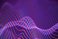 3D Sound waves. Big data abstract visualization. Royalty Free Stock Photo