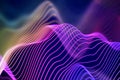 3D Sound waves. Big data abstract visualization.