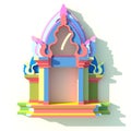 3D of south-east Asian pavilion or temple front view Royalty Free Stock Photo