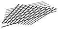 3d spatial grid, mesh, grating and lattice abstract geometric shape, element. Intersecting lines in perspective Royalty Free Stock Photo