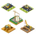 3d special machinery Flat isometric vector city co