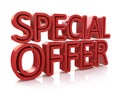 3D special offer word on white background