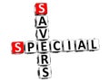3D Special Savers Crossword on white background