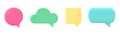 3d speech balloon set. Chat message icon. Color text box. Social media bubble. Comment square banner. Dialog frame