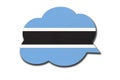3d speech bubble with Batswana national flag isolated on white background. Symbol of Botswana country
