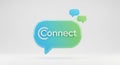 3D Speech Bubble With Connect Text And Gradient connection Royalty Free Stock Photo