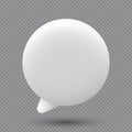 3d speech bubble icon. 3d chat icon. Chat message icon. White text box. Blank white speech bubble pin. Vector illustration