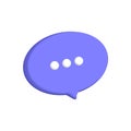 3D speech bubble icons. Realistic 3D chat, talk, messenger, communication, dialogue bubble icon. Vector illustration square, circl