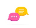 3d speech bubble message box. Social media dialogue and chatting concept. Vector illustration Royalty Free Stock Photo