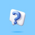 3D speech bubble with question mark isolated Royalty Free Stock Photo