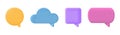 3d speech bubble set. Chat message icon. Color text box. Social media banner. Comment square balloon. Dialog frame