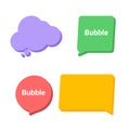 3d speech bubble text chat dialog message. Speech balloon cloud comic sign vector talk illustration speak shape.