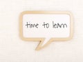 3d Speech bubble with time to learn
