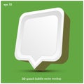 3D speech bubble vector mockup. Multicolor. Premium quality.