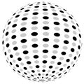 3d sphere orb with textured grayscale surface on white. Abstract