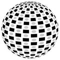 3d sphere orb with textured grayscale surface on white. Abstract