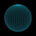 3d sphere outline geometric shapes. vector illustration. black backround Royalty Free Stock Photo