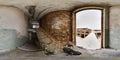 3D spherical panorama with 360 degree viewing angle Abandoned building in winter with snow in Pripyat For virtual reality in vr