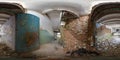 3D spherical panorama with 360 degree viewing angle Abandoned building in winter with snow in Pripyat For virtual reality in vr