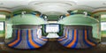 3D spherical panorama with 360 viewing angle. Ready for virtual reality or VR. Full equirectangular projection. Interior of train.