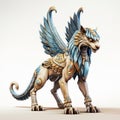 3d Cel Shaded Sphinx Model In Full Body On White Background Royalty Free Stock Photo