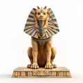 3d Cel Shaded Sphinx Pose With White Background