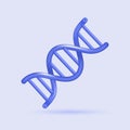 3d spiral genetic DNA icon. Medical concept of biochemistry. Realistic Deoxyribonucleic acid sign. Healthcare element