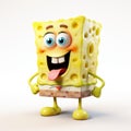 3d Spongebob Squarepants Character On White Isolated Background