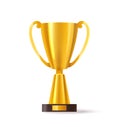 3d sport trophy or realistic golden cup