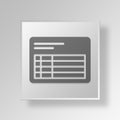 3D spreadsheet icon Business Concept