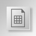 3D spreadsheet icon Business Concept