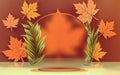 3d spring season podium stage for product promotion