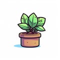 Smart Plant Pot Sprite In Comic Style Royalty Free Stock Photo