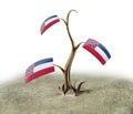 3d sprout with Mississippi flag on white