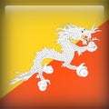 Bhutan 3d Square Flag Vector Royalty Free Stock Photo