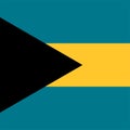 Bahamas Flat Square Flag Vector Royalty Free Stock Photo