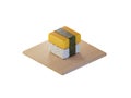 3d square tamako egg sushi isometric concept Royalty Free Stock Photo