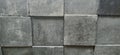 3D square textured stone black wall Royalty Free Stock Photo