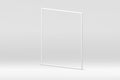 3d squared frame white modern promo display commercial studio background realistic vector