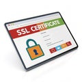 3D SSL certificate isolated on white background Royalty Free Stock Photo