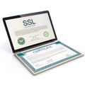 3D SSL certificate isolated on white background Royalty Free Stock Photo