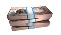 3D Stack Banknote of 200 Aldabra Islands Dollars Money