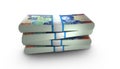3D Stack Banknote of Belize 100 Dollars Money