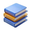 3d stack of books isolated on transparent background Royalty Free Stock Photo