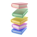 3D Stack of Closed Books in air Icon Isolated with clipping path. Render Educational or Business Literature. Reading Royalty Free Stock Photo