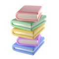 3D Stack of Closed Books library Icon Isolated with clipping path. Render Educational or Business Literature. Reading Royalty Free Stock Photo