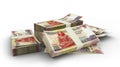 Stack of 200 Egyptian pound notes isolated on whited background