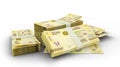 Stack of 10000 Malagasy ariary notes isolated on whited background Royalty Free Stock Photo