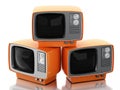 3d Stack of retro tv set. Royalty Free Stock Photo